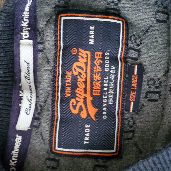💙 VINTAGE SuperDry Monogram SD Crew Neck Sweater - OrangeLabel - LARGE - Picture 7 of 12
